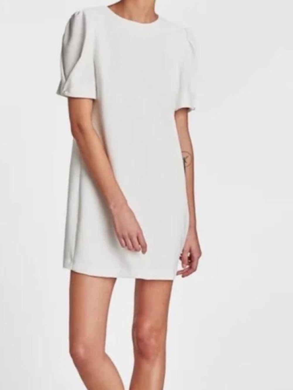 Zara White Mini Dress with Pearl Detail